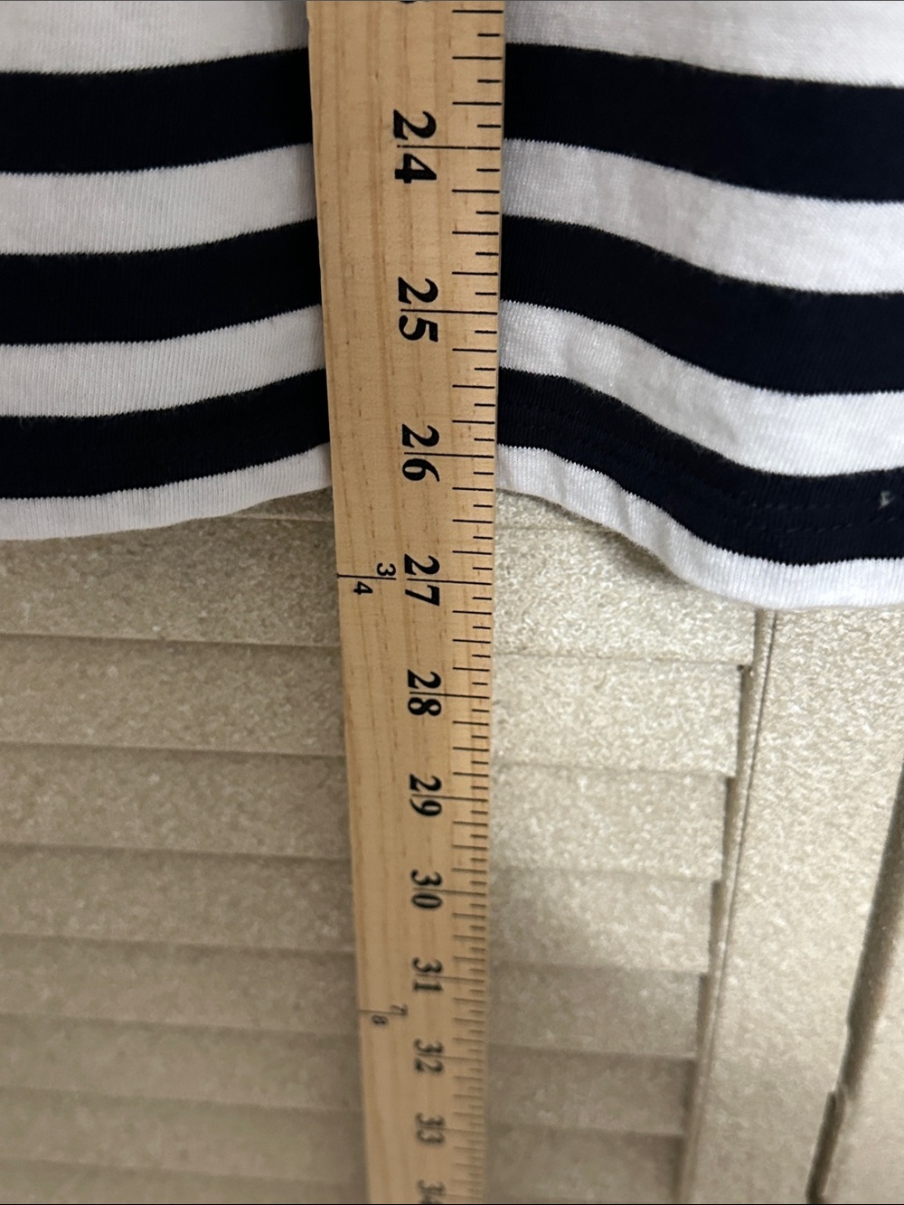 Talbots Navy and White Striped Puff-Sleeve Tee - Picture 8 of 8